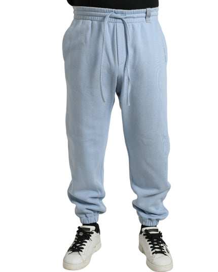 Dolce & Gabbana Light Blue Cotton Sweatpants Men Jogger Pants