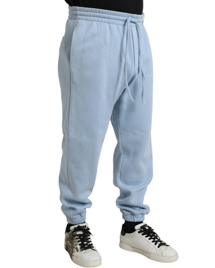 Dolce & Gabbana Light Blue Cotton Sweatpants Men Jogger Pants