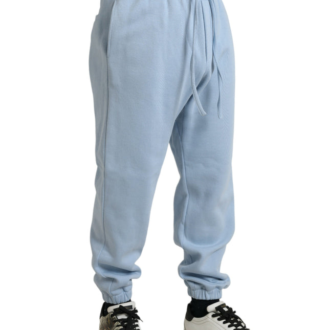 Dolce & Gabbana Light Blue Cotton Sweatpants Men Jogger Pants
