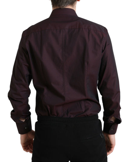 Dolce & Gabbana Maroon Jacquard Formal Dress MARTINI Shirt