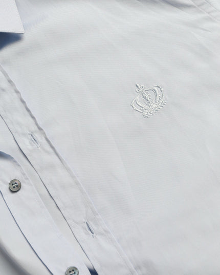 Dolce & Gabbana Sky Blue Cotton Men Formal GOLD Dress Shirt