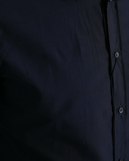 Dolce & Gabbana Navy Blue Slim Fit Formal GOLD Dress Shirt