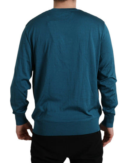 Dolce & Gabbana Green Peacock Feather Pullover Sweater