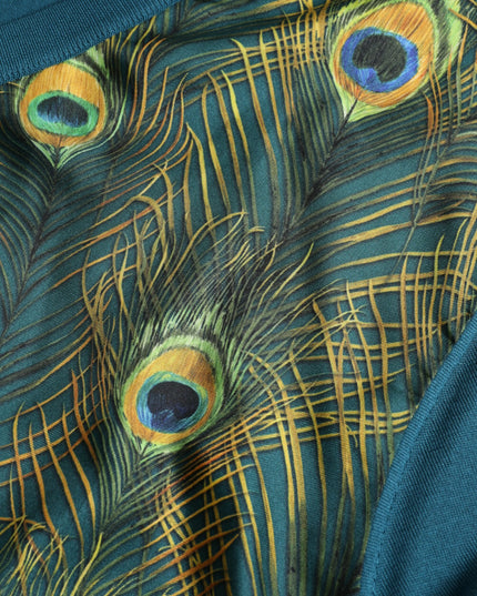 Dolce & Gabbana Green Peacock Feather Pullover Sweater