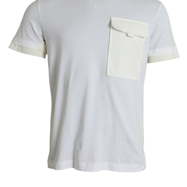 Dolce & Gabbana White Cotton Pocket Short Sleeves T-shirt