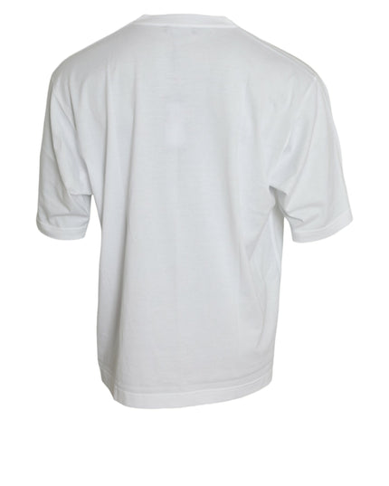Dolce & Gabbana White Cotton Short Sleeves Crewneck T-shirt