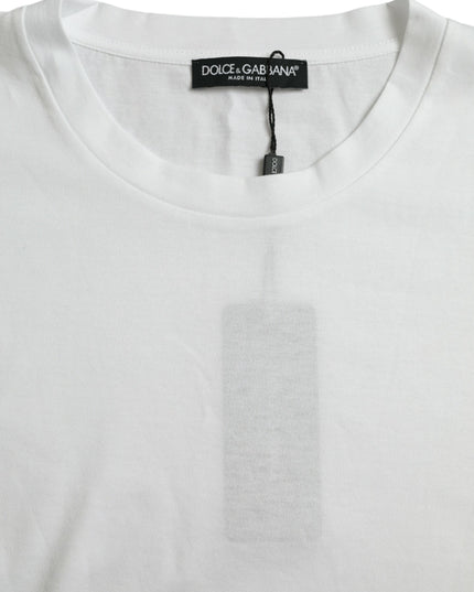 Dolce & Gabbana White Cotton Short Sleeves Crewneck T-shirt