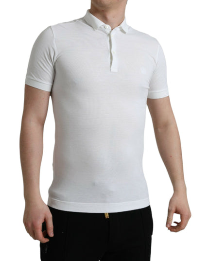 Dolce & Gabbana White Collared Short Sleeve Crown T-shirt