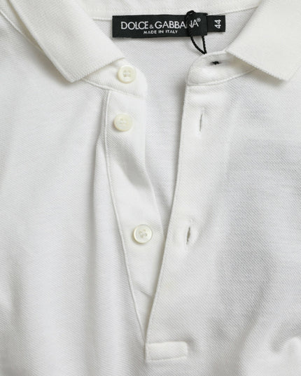 Dolce & Gabbana White Collared Short Sleeve Crown T-shirt