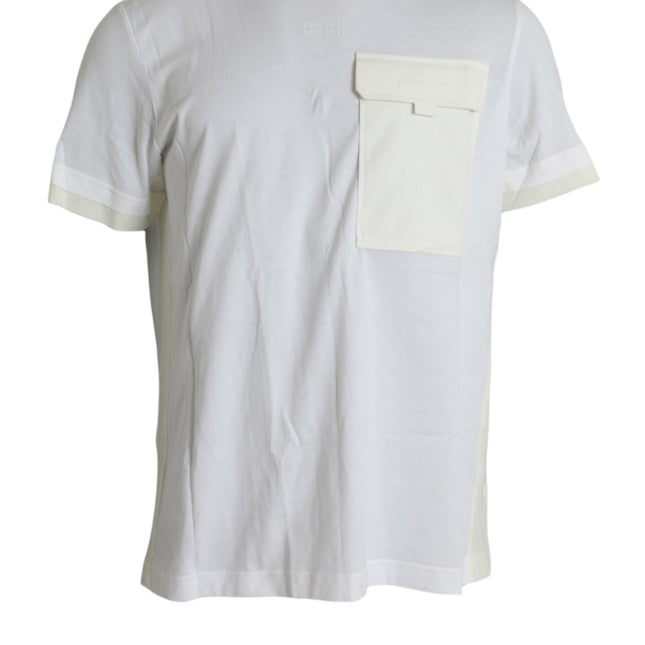 Dolce & Gabbana White Cotton Pocket Short Sleeves T-shirt