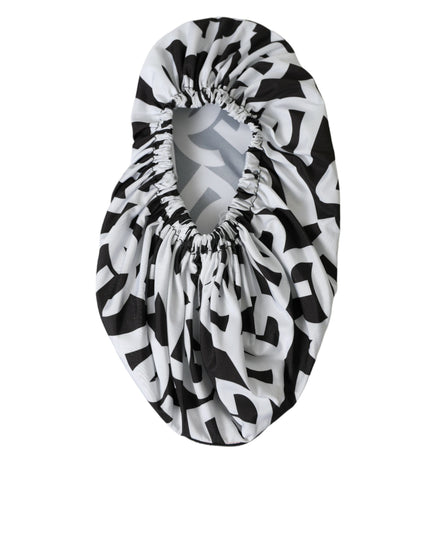 Dolce & Gabbana White Logo Print Nylon Slip On Flats Shoes