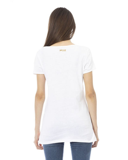 Just Cavalli White Cotton Women T-Shirt