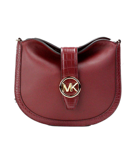 Michael Kors Gabby Small Dark Cherry Leather Foldover Hobo Crossbody Bag