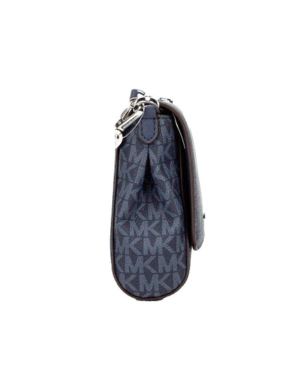 Michael Kors Jet Set Medium Navy Blue PVC Convertible Pouchette Crossbody Bag