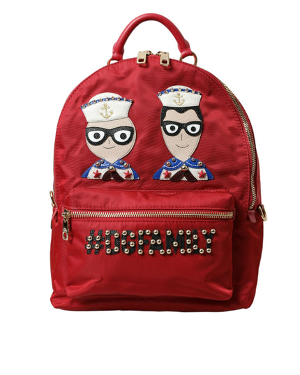 Dolce & Gabbana Red #DGFAMILY Embellished Backpack VULCANO Bag