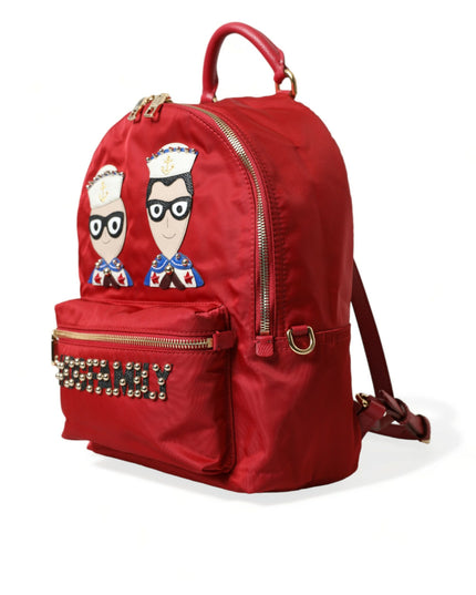 Dolce & Gabbana Red #DGFAMILY Embellished Backpack VULCANO Bag