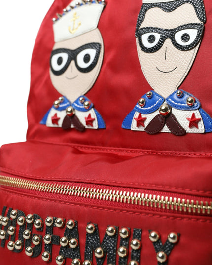 Dolce & Gabbana Red #DGFAMILY Embellished Backpack VULCANO Bag