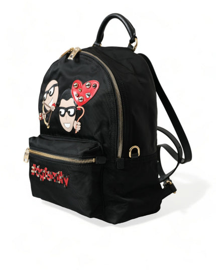 Dolce & Gabbana Black #DGFAMILY Embellished Backpack VULCANO Bag