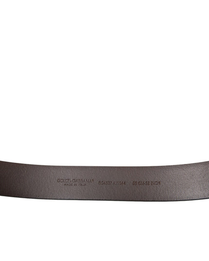 Dolce & Gabbana Brown Calf Leather Gold Metal Buckle Belt