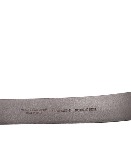 Dolce & Gabbana Brown Calf Leather Gold Metal Buckle Belt