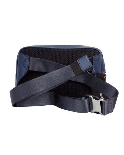 Michael Kors Cooper Small Navy Blue Smooth Leather Double Zip Belt Bag