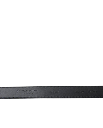 Dolce & Gabbana Black Goat Leather Antique Metal Buckle Belt
