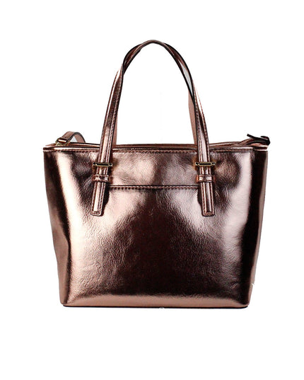 Michael Kors Jet Set Primrose Metallic XS Carryall Top Zip Tote Bag Purse