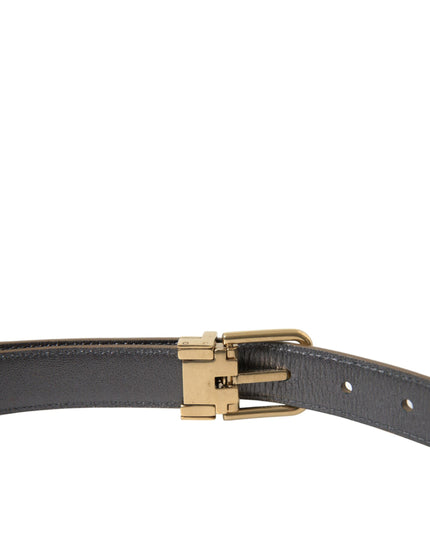 Dolce & Gabbana Metallic Gold Calf Leather Metal Buckle Belt