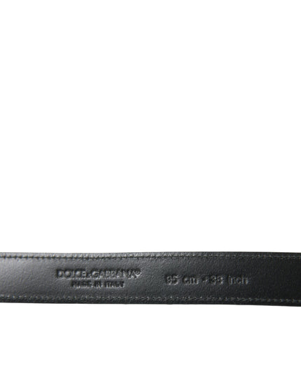 Dolce & Gabbana Black Leather Silver Metal Buckle Belt