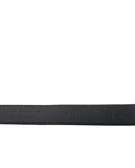 Dolce & Gabbana Blue Suede Leather Gold Metal Buckle Belt