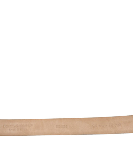 Dolce & Gabbana Dark Brown Leather Silver Metal Buckle Belt