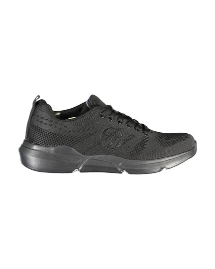 Sergio Tacchini Sleek Black Lace-up Sneakers with Contrast Detailing