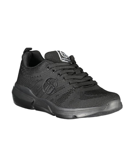 Sergio Tacchini Sleek Black Lace-up Sneakers with Contrast Detailing
