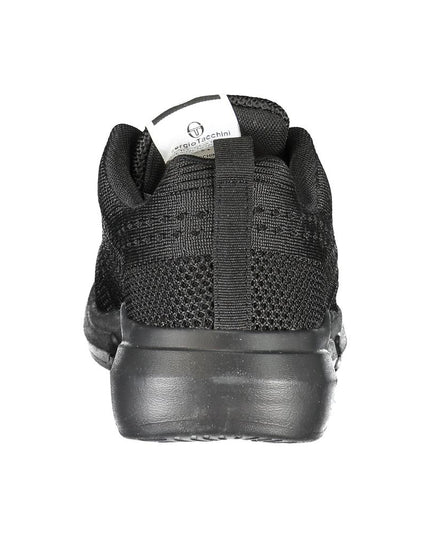 Sergio Tacchini Sleek Black Lace-up Sneakers with Contrast Detailing