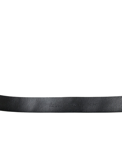 Dolce & Gabbana Black Embellished Leather Engraved Buckle Belt