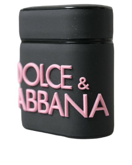 Dolce & Gabbana Black Pink Silicone Embossed Logo Airpods Case