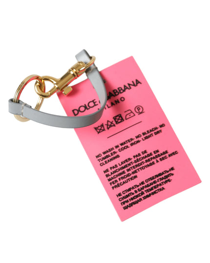 Dolce & Gabbana Pink Silicone DG Logo Gold Brass Keychain