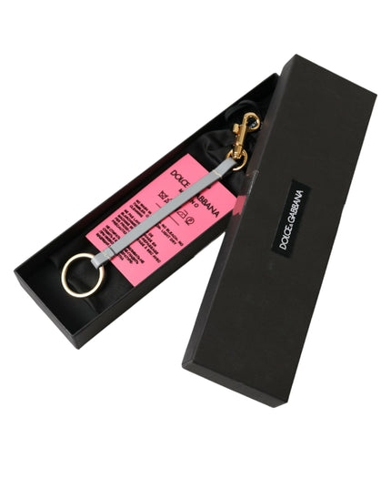 Dolce & Gabbana Pink Silicone DG Logo Gold Brass Keychain