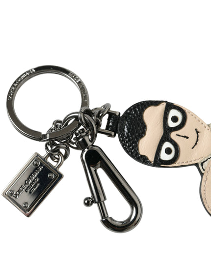 Dolce & Gabbana Leather Dominico Stefano #DGFAMILY Logo Badge Keychain