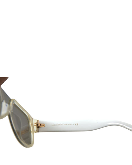 Dolce & Gabbana White Acetate Mirror Lenses DG4356 Sunglasses