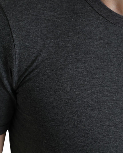 Dolce & Gabbana Dark Gray Cotton Crew Neck T-shirt