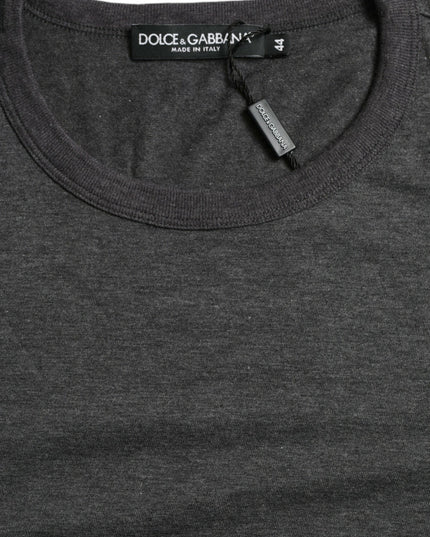 Dolce & Gabbana Dark Gray Cotton Crew Neck T-shirt