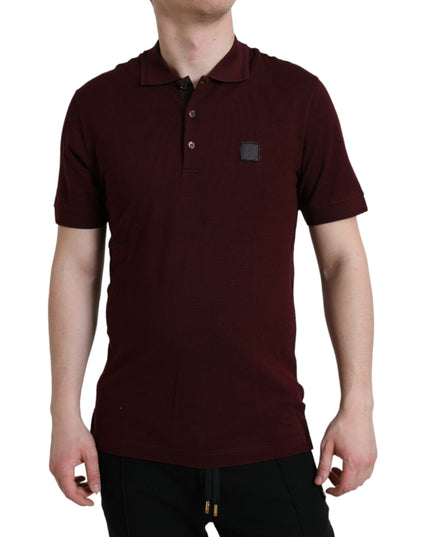 Dolce & Gabbana Maroon Collared Short Sleeves Polo T-shirt