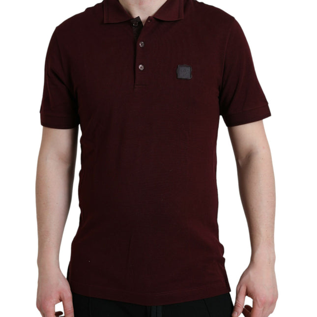 Dolce & Gabbana Maroon Collared Short Sleeves Polo T-shirt