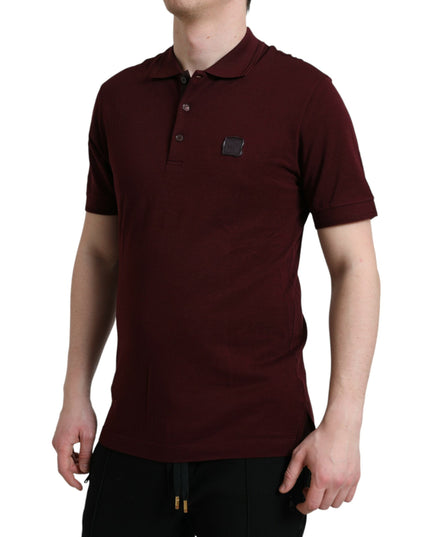 Dolce & Gabbana Maroon Collared Short Sleeves Polo T-shirt
