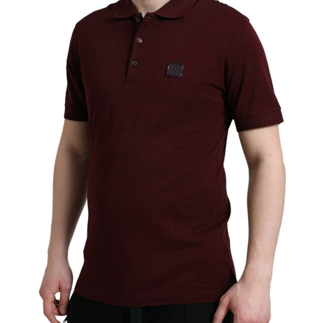 Dolce & Gabbana Maroon Collared Short Sleeves Polo T-shirt