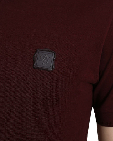 Dolce & Gabbana Maroon Collared Short Sleeves Polo T-shirt