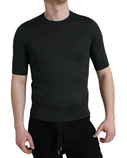 Dolce & Gabbana Dark Gray Crew Neck Short Sleeves T-shirt