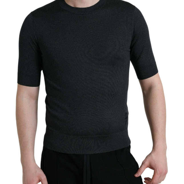 Dolce & Gabbana Dark Gray Crew Neck Short Sleeves T-shirt