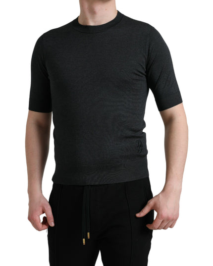 Dolce & Gabbana Dark Gray Crew Neck Short Sleeves T-shirt